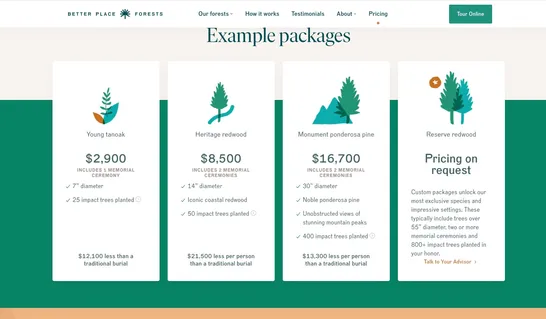 Better Place Forests Interface