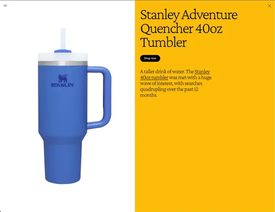 Google Holiday 100 Interface