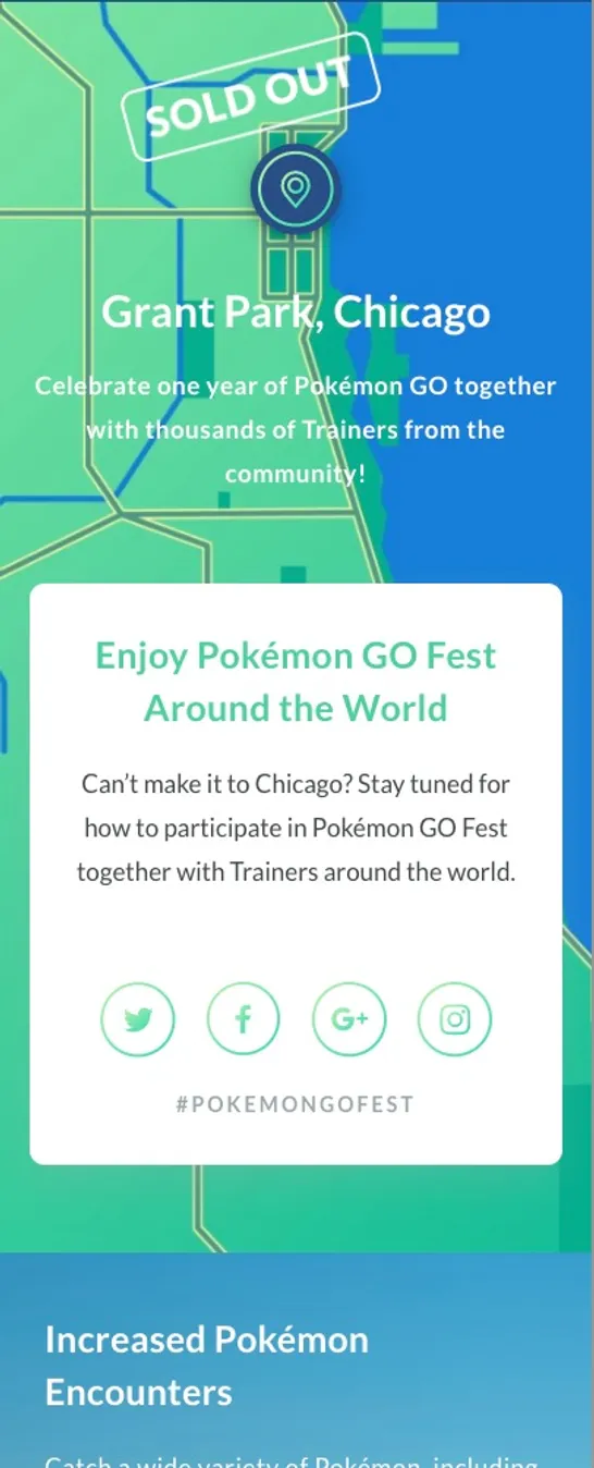 Pokemon Go Fest Interface