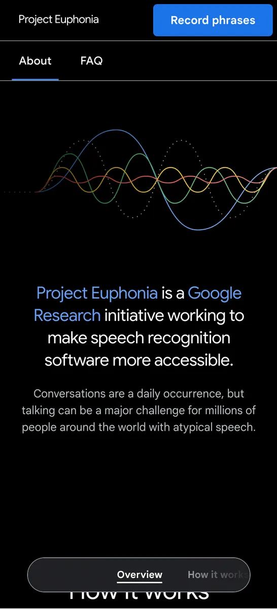 Project Euphonia Interface