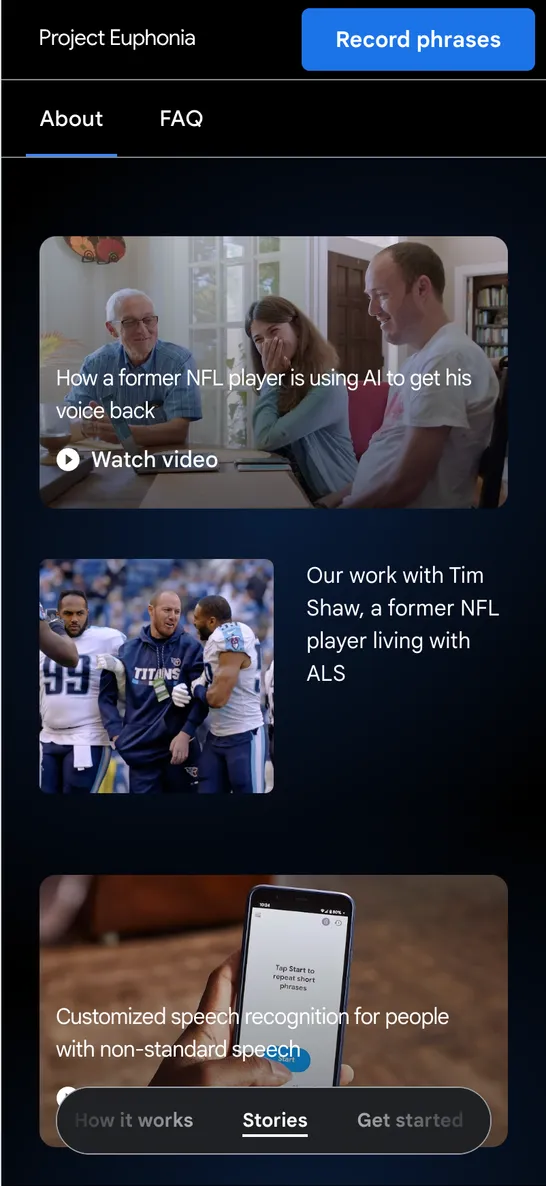 Project Euphonia Interface